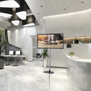 Soporte pantalla para escaparate