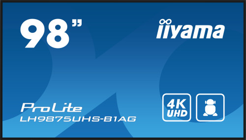 iiyama PROLITE  98" LED Wifi 500 cd / m² 4K Ultra HD Negro Procesador incorporado Android 11 24/7