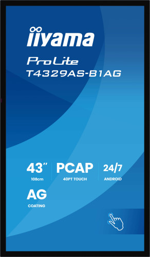 Monitor táctil 43" IIYAMA T4329AS-B1AG ALL-IN-ONE PCAP INTERACTIVE/ ANDROID 14 OS - Imagen 3