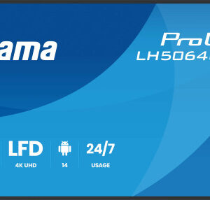 iiyama ProLite LH7564UHS-B1AG – Pantalla profesional 75” 4K UHD Digital Signage con Android 14, iiSignage², iiControl e iiShare (24/7)