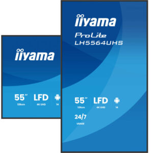 iiyama ProLite LH5564UHS-B1AG – Pantalla profesional 55” 4K UHD Digital Signage 24/7 con Android 14, iiSignage², iiControl, iiShare y FailOver