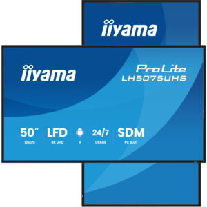 iiyama ProLite LH5075UHS-B2AG – Pantalla profesional 50” 4K UHD Digital Signage con Android 11, iiSignage², FailOver y ranura Intel SDM (24/7)