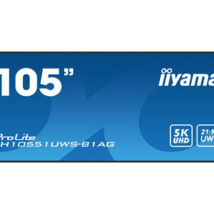 iiyama ProLite LH10551UWS-B1AG – Pantalla profesional ultrapanorámica 105” 5K 21:9 para Digital Signage 24/7 con USB-C, OPS y FailOver