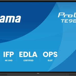 iiyama ProLite TE9813A-B1AG – Panel interactivo 98” 4K UHD Google EDLA (Android 14) con PureTouch-IR+ 40 puntos, USB-C 100W y iiControl DMS