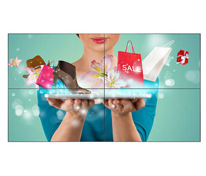 Philips Signage Solutions 49BDL2105X/00 – Monitor VideoWall 49” IPS 10-bit (1,07B), Full HD, 500 cd/m², bisel total 3,5 mm, 24/7, OPS, FailOver, negro