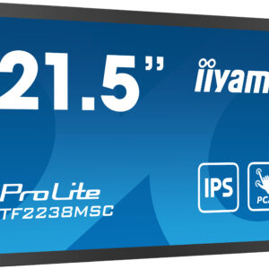 iiyama ProLite TF2238MSC-B1 – Monitor táctil Open Frame 21,5” Full HD (Optical Bonded PCAP, 600 nits, IPX1 frontal)