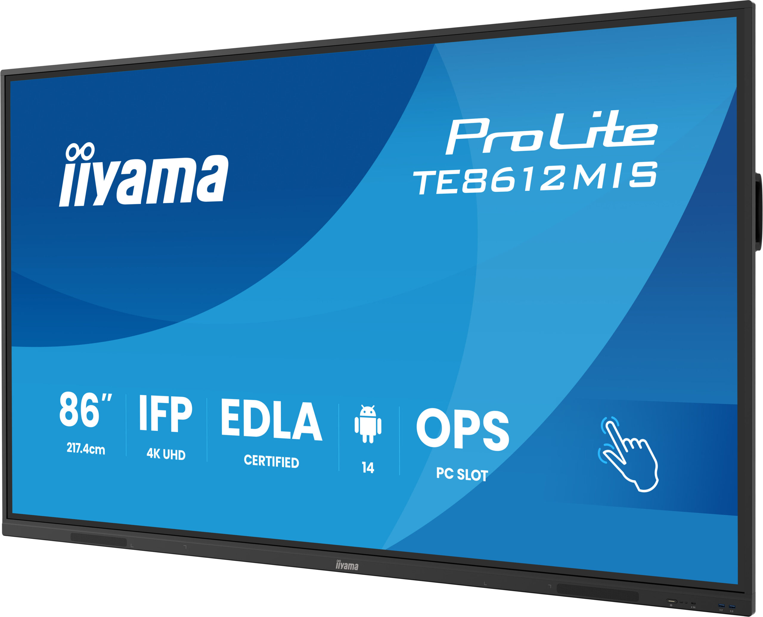 iiyama ProLite TE8612MIS-B4AG – Pizarra interactiva 86” 4K Google EDLA (Android 14, 40 puntos táctiles, WiFi 6, USB-C) - Imagen 6