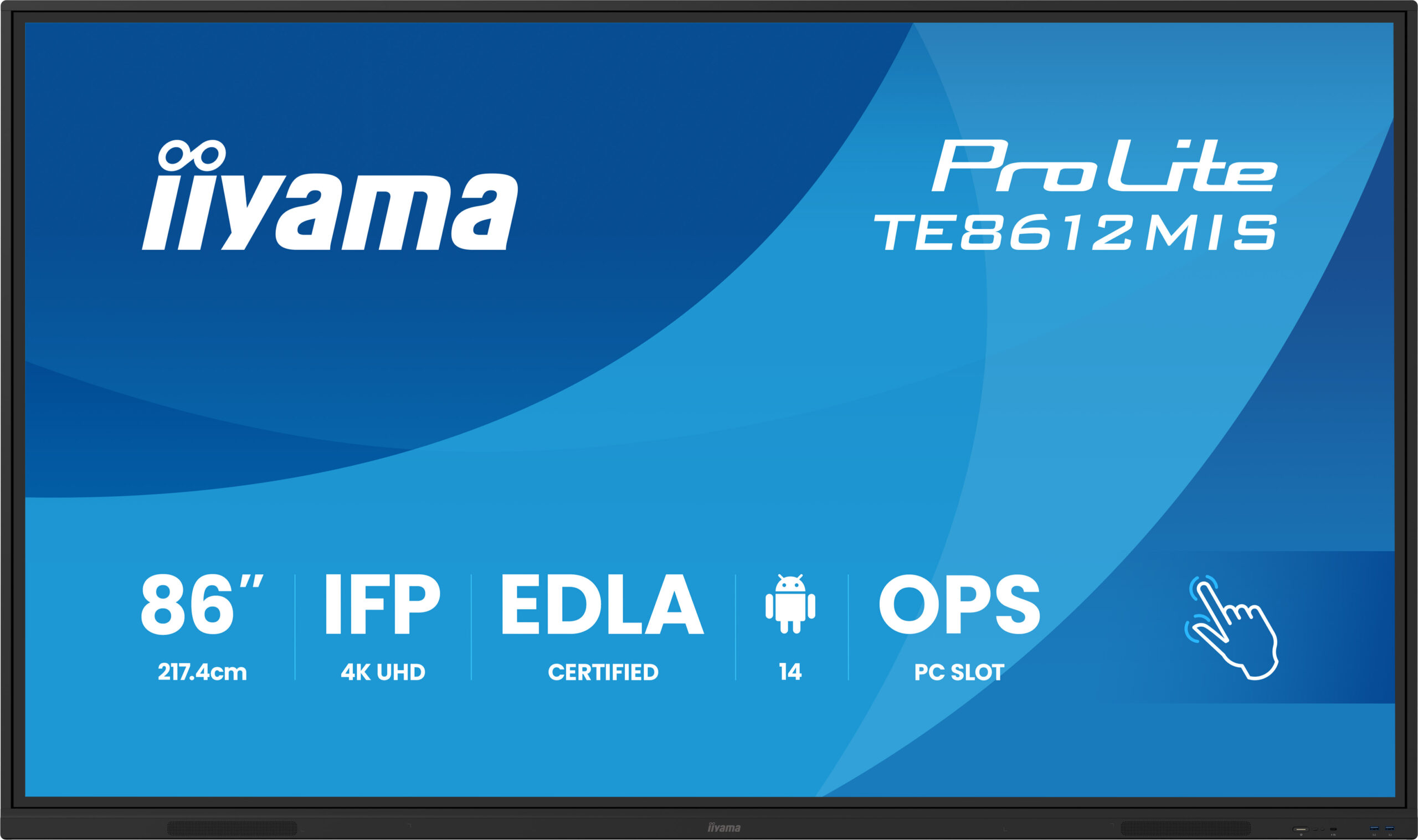 iiyama ProLite TE8612MIS-B4AG – Pizarra interactiva 86” 4K Google EDLA (Android 14, 40 puntos táctiles, WiFi 6, USB-C) - Imagen 2