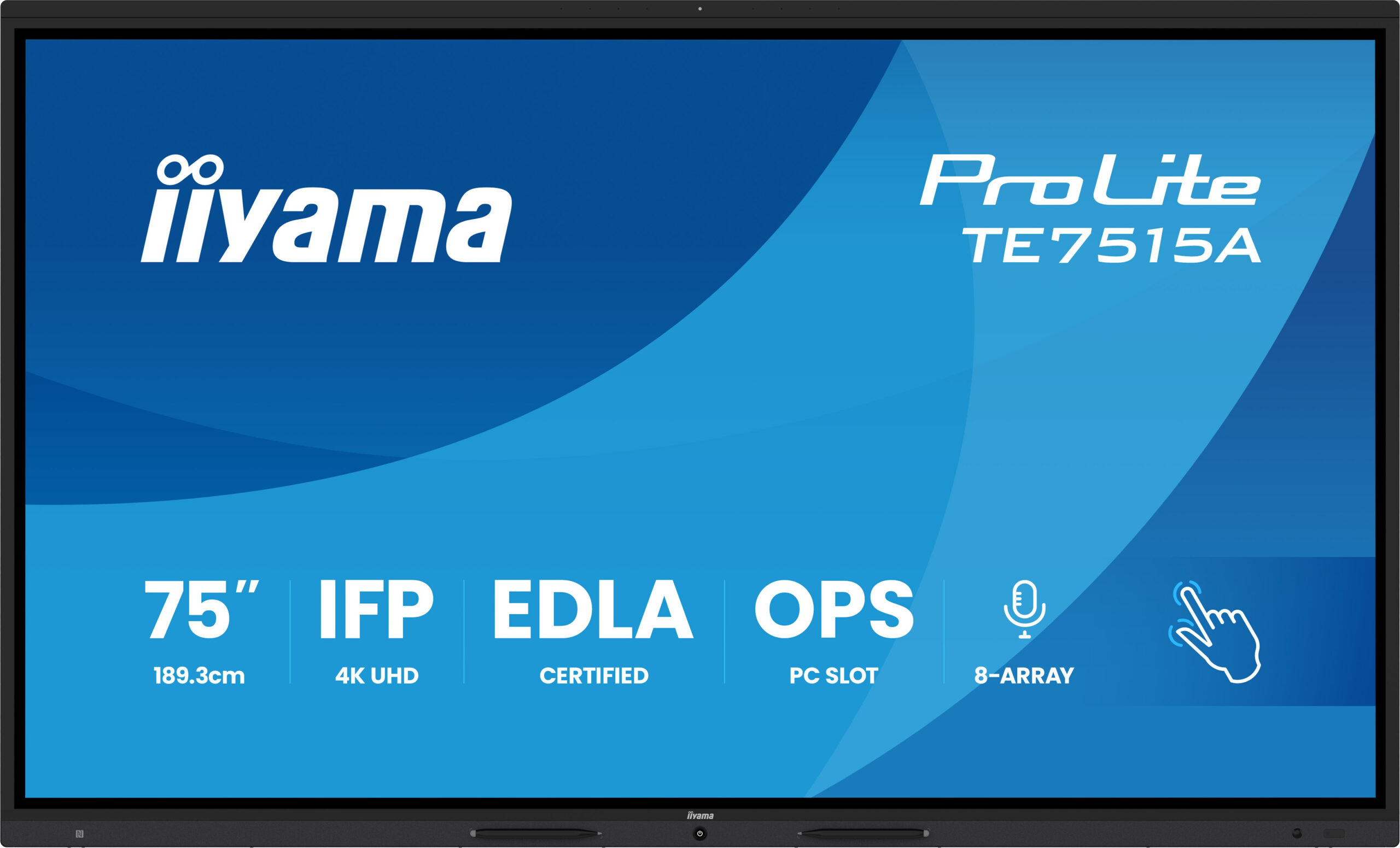 iiyama ProLite TE7515A-B1AG – Pizarra interactiva 75” 4K Google EDLA (Android 14, 40 puntos táctiles, USB-C 100W) - Imagen 2