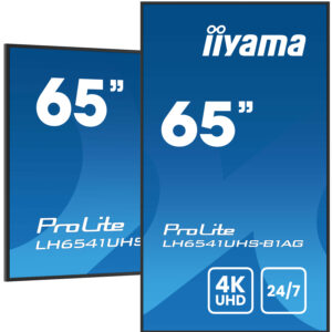 iiyama ProLite LH6541UHS-B1AG – Monitor profesional 65” 4K UHD 500 nits VA, 24/7, HDMI×3, VESA 500×500, negro