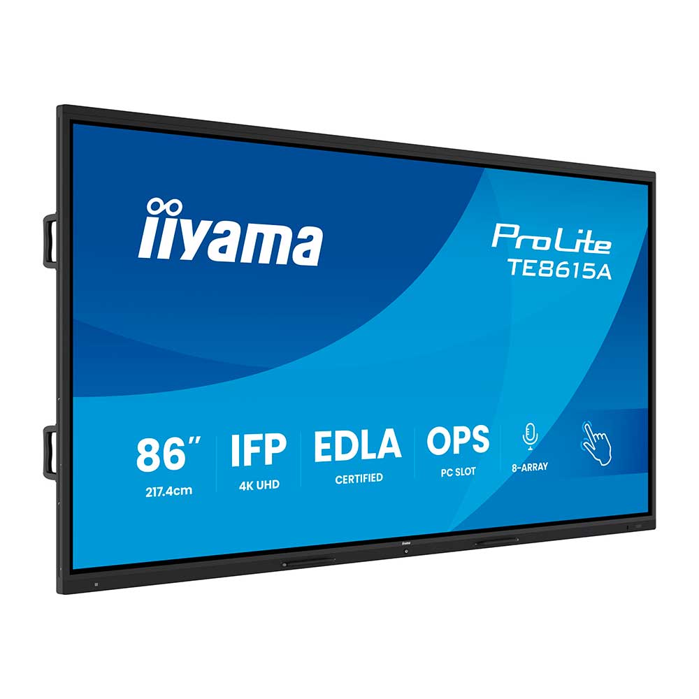 iiyama ProLite TE8615A-B1AG – Pizarra Interactiva 86" 4K UHD Google EDLA (Android 14, 40 puntos táctiles, USB-C 100W)