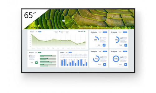 Sony FW-65BZ30L pantalla de señalización Pantalla plana para señalización digital 165,1 cm (65") LCD Wifi 440 cd / m² 4K Ultra HD Negro Android 24/7