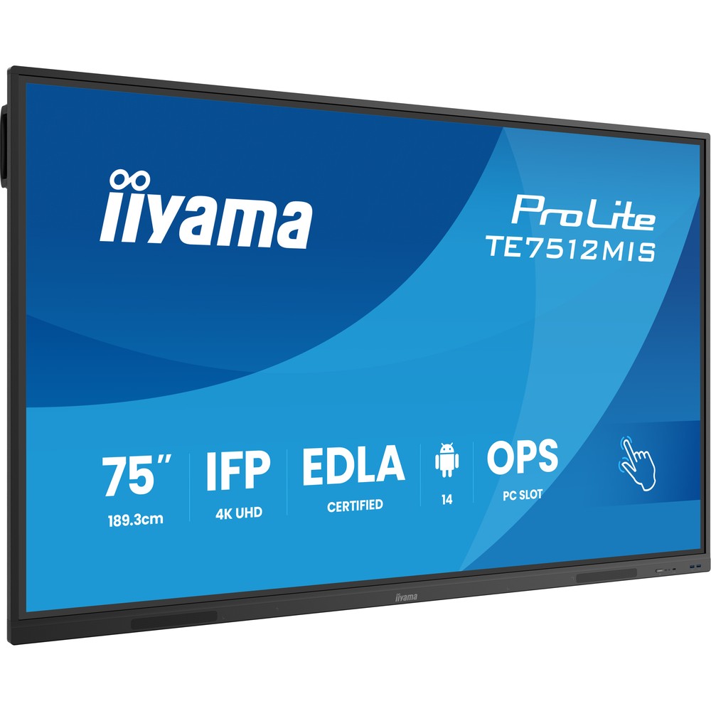 Monitor Interactivo iiyama TE7512MIS-B4AG 75" 4K UHD Android 14 Táctil 40 Puntos