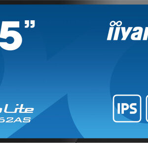iiyama T6562AS-B1 pantalla de señalización Panel plano interactivo 163,8 cm (64.5") IPS 500 cd / m² 4K Ultra HD Negro Pantalla táctil Procesador incorporado Android 8.0 24/7