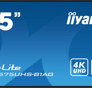 MONITOR IIYAMA 55" (LH5575UHS-B1AG) 3840X2160, UHD IPS PANEL,OPERACION 24/7, 500CD/M, LANDSCAPE PORTRAIT, SIGNAL FAILOVER, SPEAKERS 2X 10W, MULTIPLE INPUTS (DVI-I (VGA), HDMI 3X), DP-OUT, USB 2.0 X2, WIFI, LAN, MEDIA PLAY USB PORT, CONTROL LAN / RS23