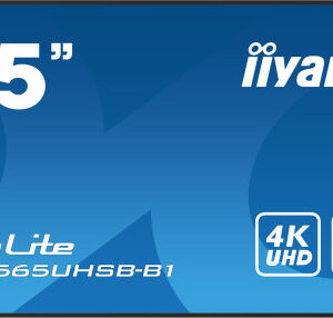 MONITOR IIYAMA 65" , UHD IPS PANEL, HAZE 1%, 800CD/M, HORIZ Y VERT, SIGNAL FAILOVER, MM 2X 10W,  HDMI 2X, DP, USB 2.0 X2, WIFI, LAN, MEDIA PLAY USB PORT, CONTROL LAN / RS232C, IISIGNAGE2 (CMS/DMS), E-SHARE, ANDROID 11 OS,  24/7 OPERATION, VESA  (400X