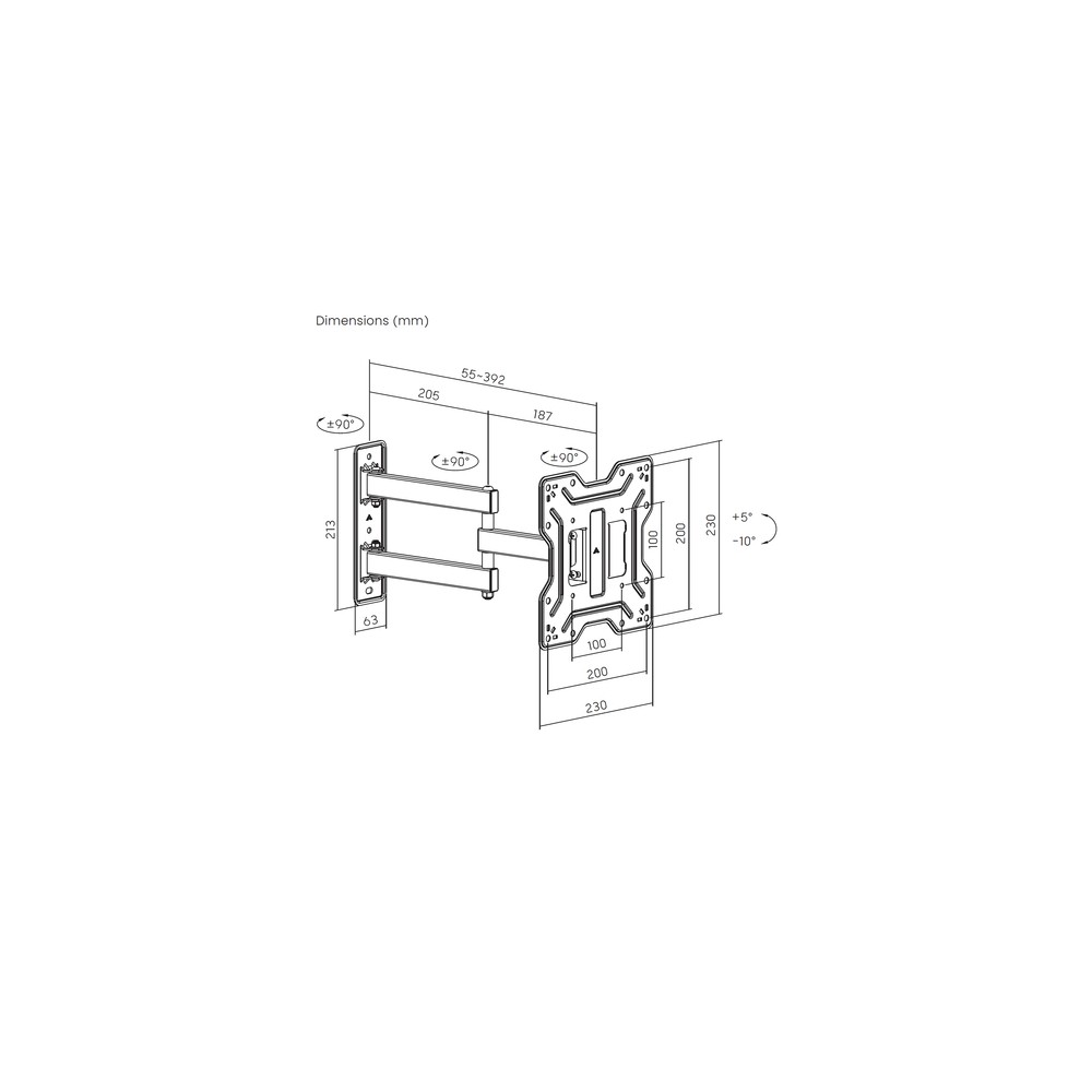 Soporte Pared Aisens WT43TSE-413 Inclinable, orientable para Pantallas 23-43" hasta 30 kg - Imagen 8
