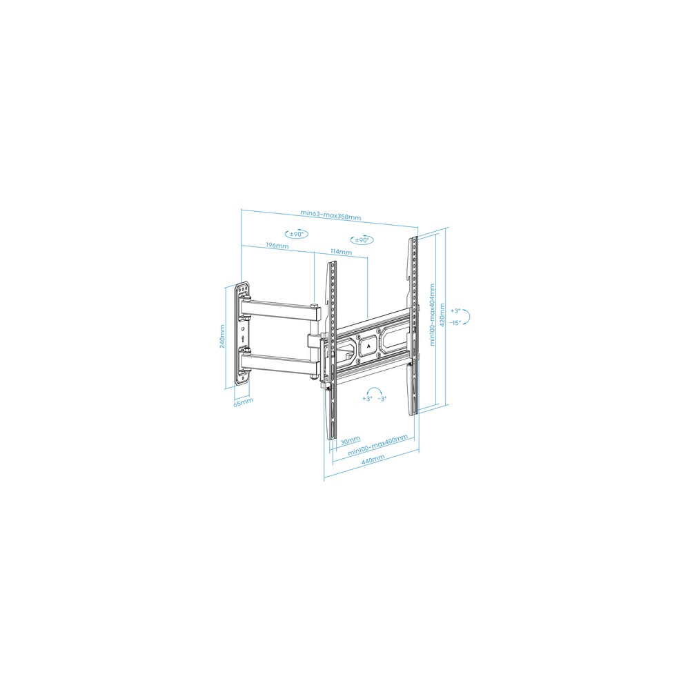 Soporte Pared TooQ LP7843TN-B Fijo para Pantallas 32-55" hasta 35 kg - Imagen 7