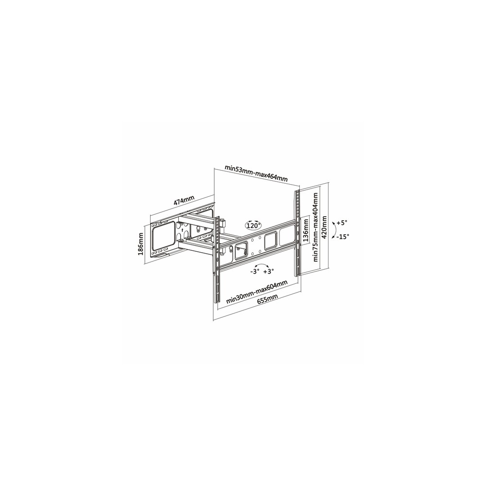 Soporte Pared Aisens WT70TSLE-023 Inclinable, orientable para Pantallas 37-70" hasta 40 kg - Imagen 7