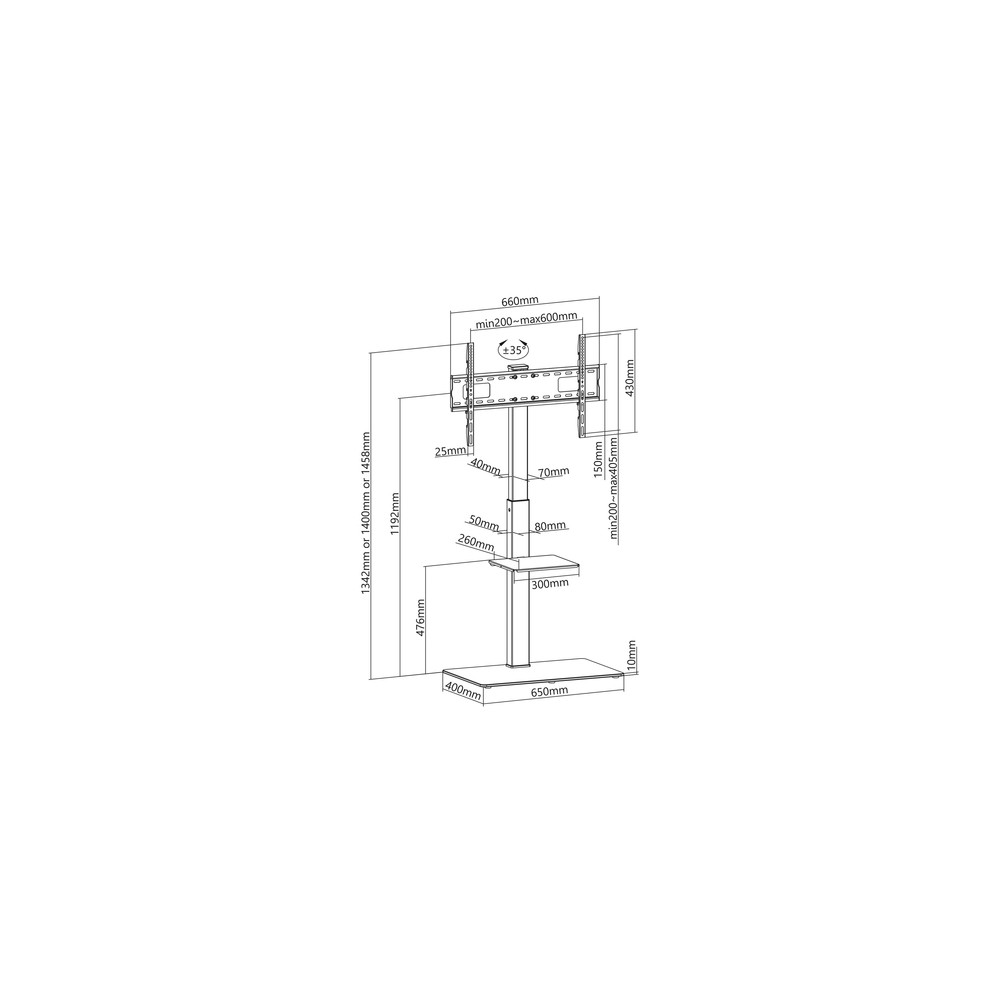 Soporte Suelo Aisens FT70S-077 Fijo para Pantallas 37-70" hasta 40 kg - Imagen 7