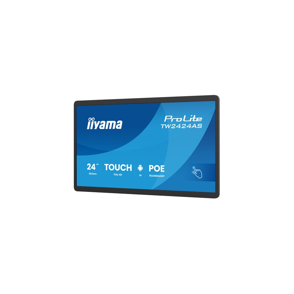 iiyama TW2424AS-B3P de 23,8" en vista lateral con perfil de 28 mm